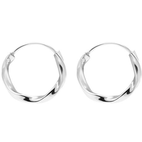 925 Sterling Silver Twist Design Hoop Earrings