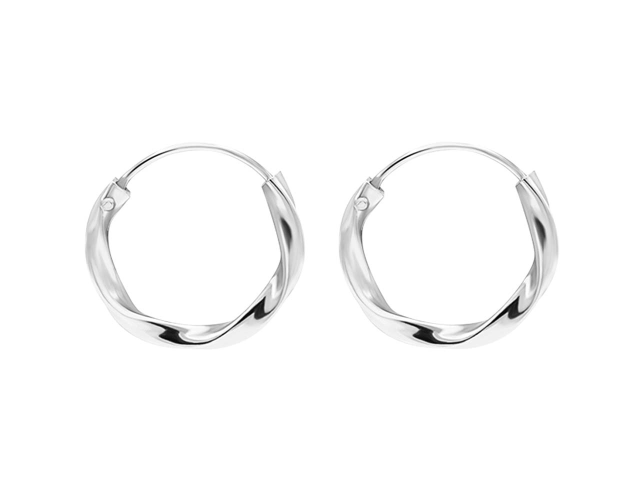925 Sterling Silver Twist Design Hoop Earrings