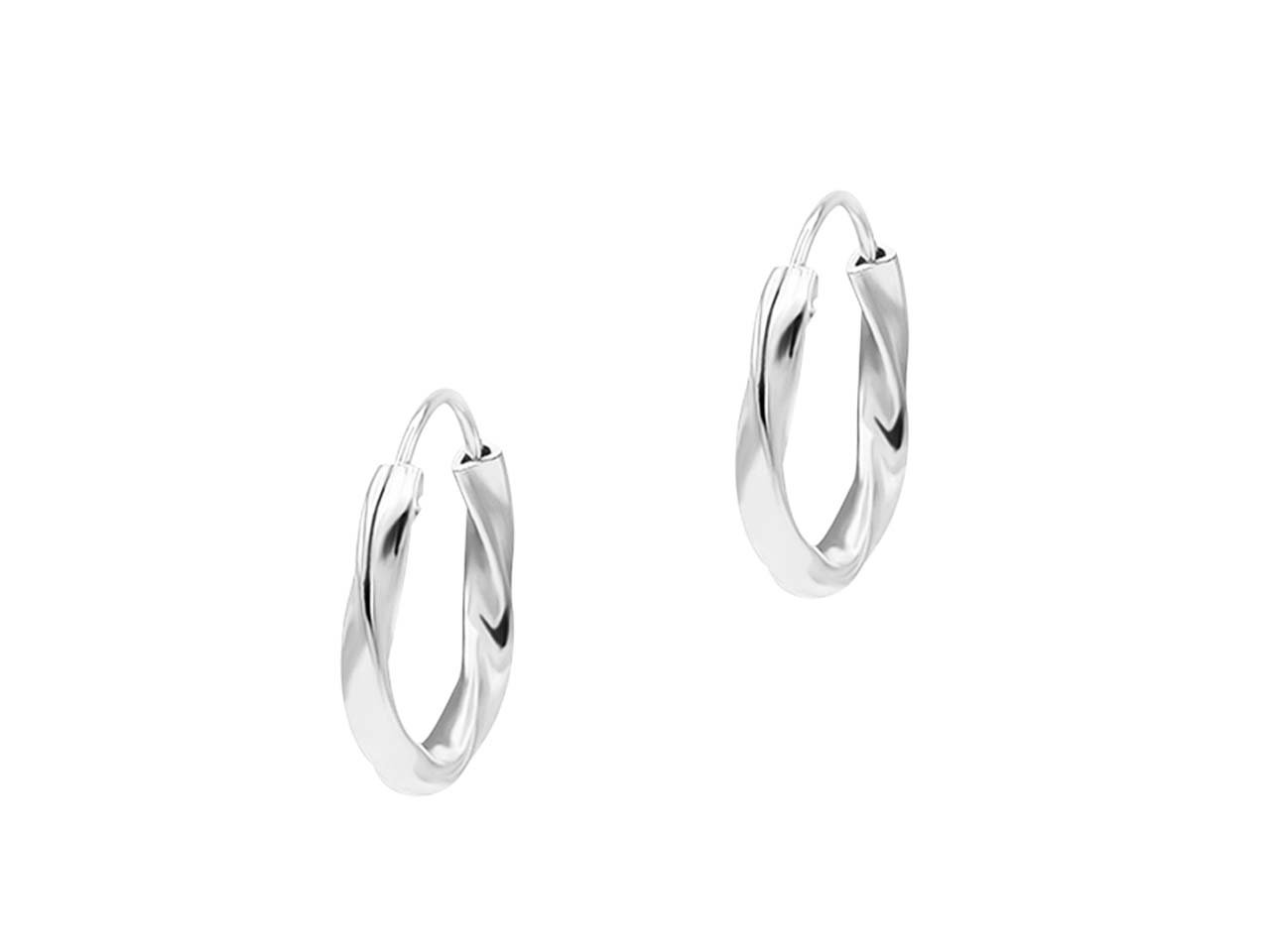 925 Sterling Silver Twist Design Hoop Earrings - Image 3