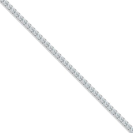 Sterling Silver Rhodium Plated Princess Cut Cubic Zirconia Tennis Bracelet