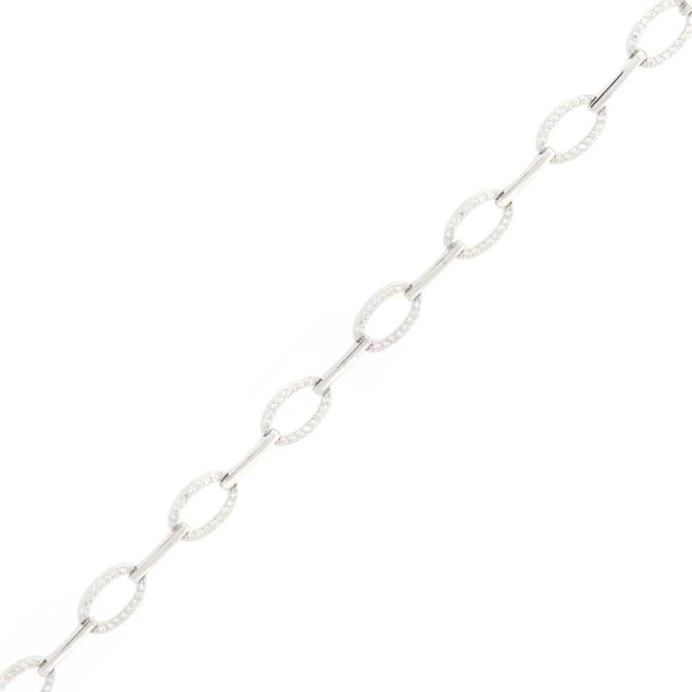 Sterling Silver Rhodium Plated CZ Bracelet – ABB214