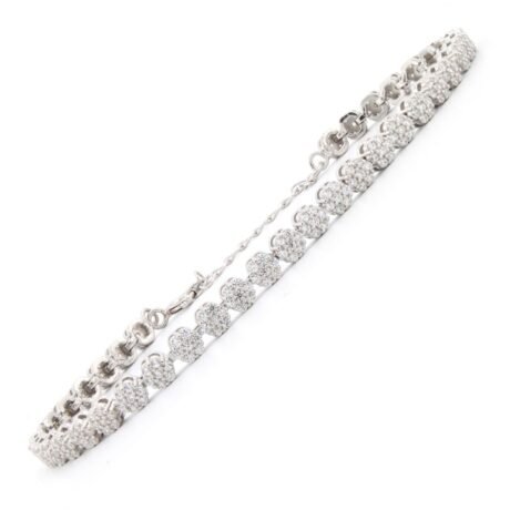 925 Silver Rhodium Plated CZ Set Bracelet
