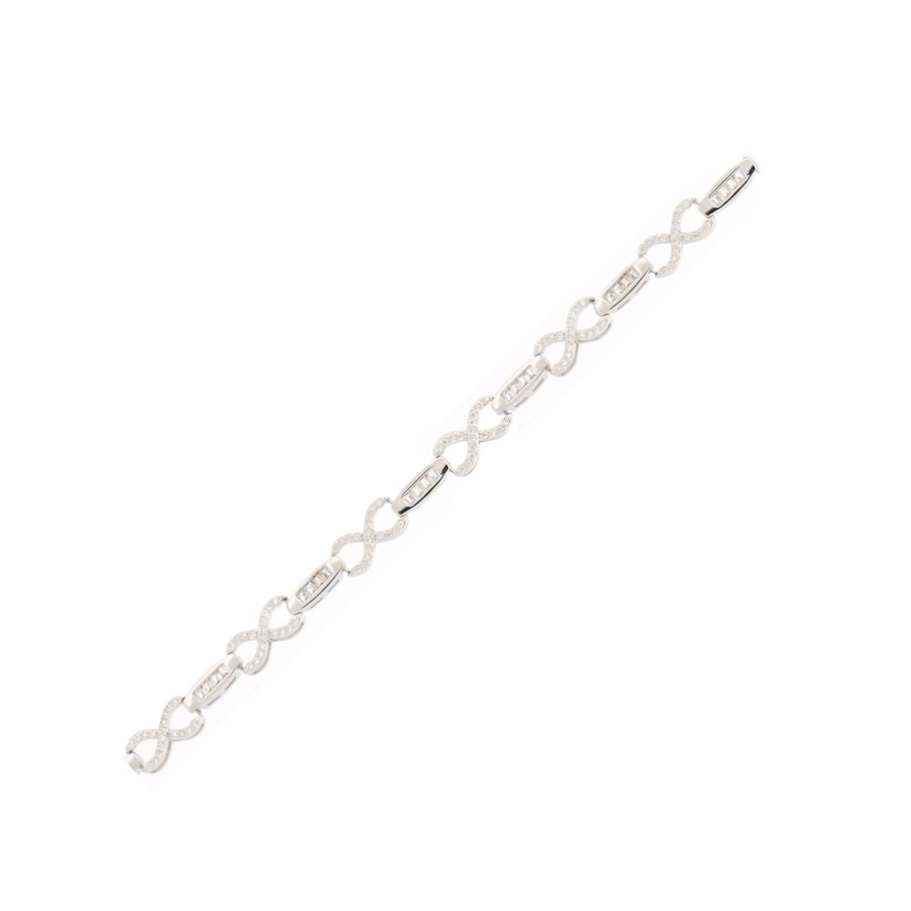 Sterling Silver Rhodium Plated CZ Bracelet – ABB220