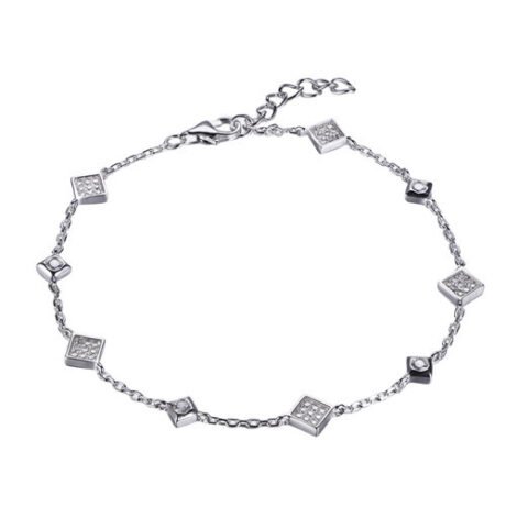 925 Silver Rhodium Plated CZ Set Bracelet