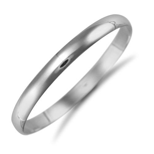 Sterling Silver D-Shape Slave Bangle – 6.5mm