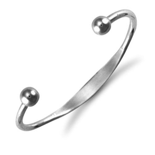 Sterling Silver Torque I.D. Baby / Childrens Bangle.