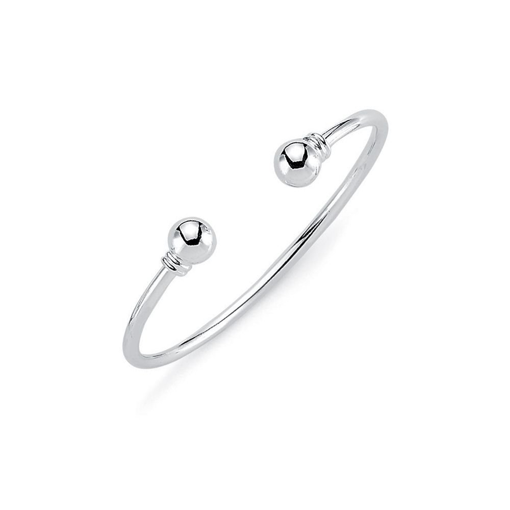 Sterling Silver Solid Torque Baby / Childrens Bangle.