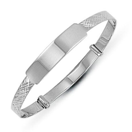 Sterling Silver Diamond Cut Baby Expander Bangle