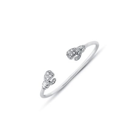 925 Sterling Silver CZ Set Boxing Glove Baby / Childrens Bangle