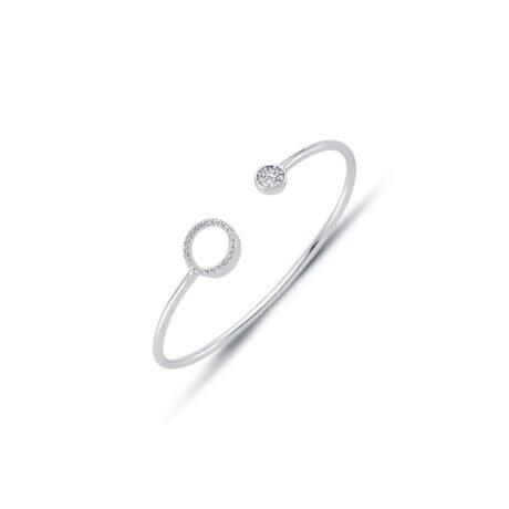 925 Sterling Silver CZ Set Circle Of Life Baby / Childrens Bangle