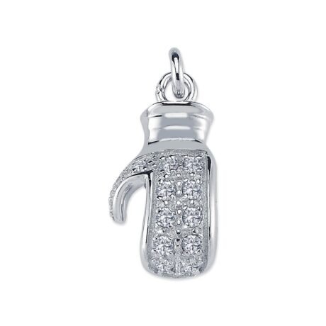 925 Silver CZ Set Boxing Glove Pendant