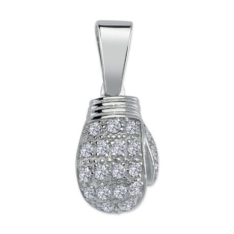925 Silver CZ Set Boxing Glove Pendant