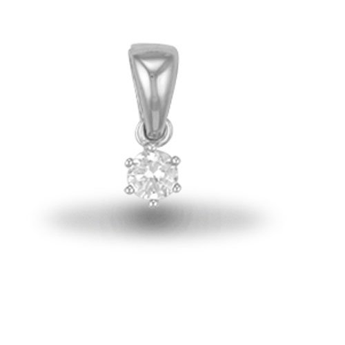 Sterling Silver CZ Solitaire Pendant – APD064
