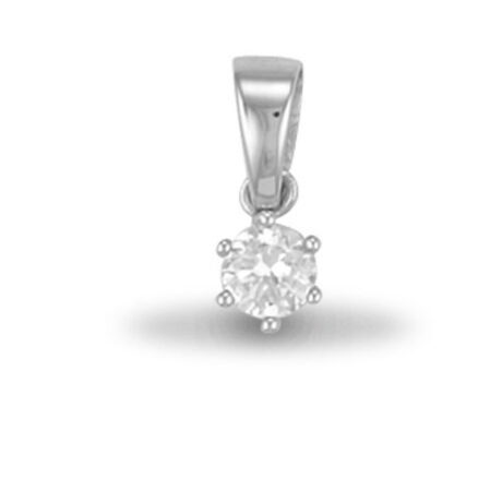 Sterling Silver CZ Solitaire Pendant – APD065