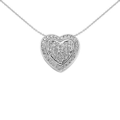 925 Silver CZ Heart Cluster Slider