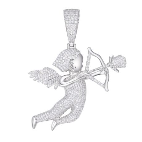 925 Silver CZ Set Cupid Pendant