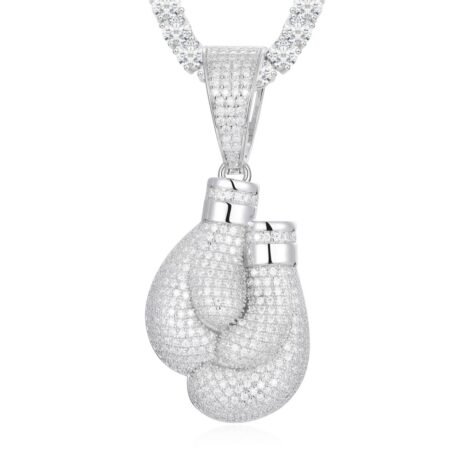 925 Silver CZ Set Pair Boxing Gloves Pendant