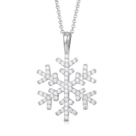 925 Silver CZ Set Snowflake Pendant