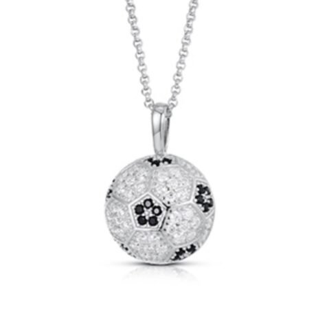 Sterling Silver CZ Football Pendant