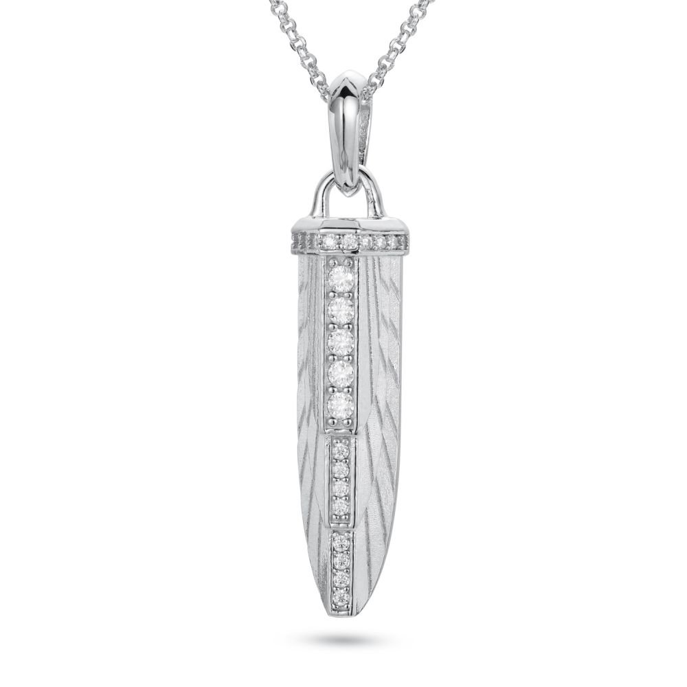 Sterling Silver CZ Empire Amulet Pendant