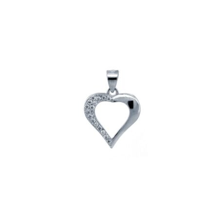 925 Silver CZ Set Heart pendant