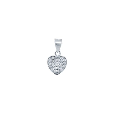925 Silver CZ Set Heart Pendant