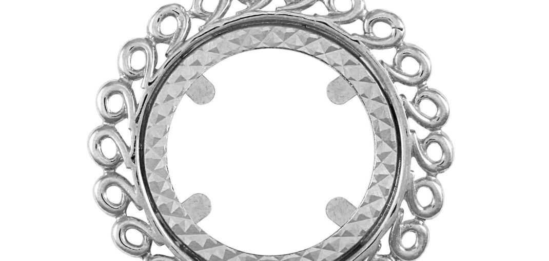 925 silver sovereign pendant mount with swirl design