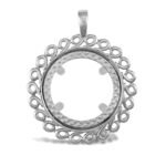 925 silver sovereign pendant mount with swirl design