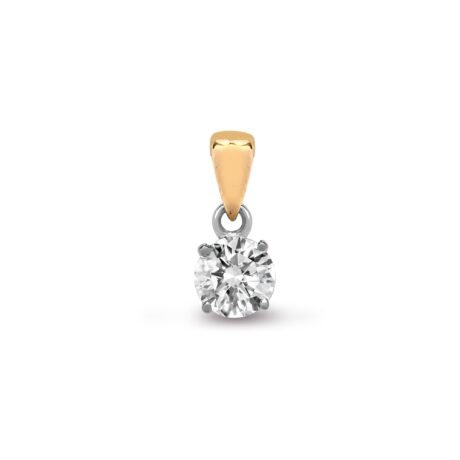 18ct Yellow Gold 4-Claw Natural Diamond Solitaire Pendant