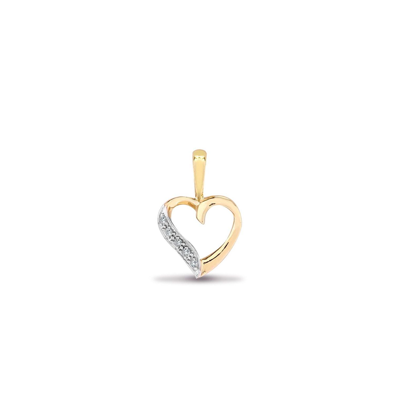 9ct yellow gold natural diamond pendant