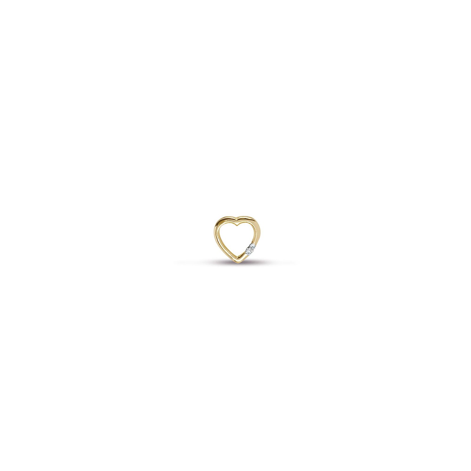 9ct Yellow Gold Natural Diamond Heart Pendant