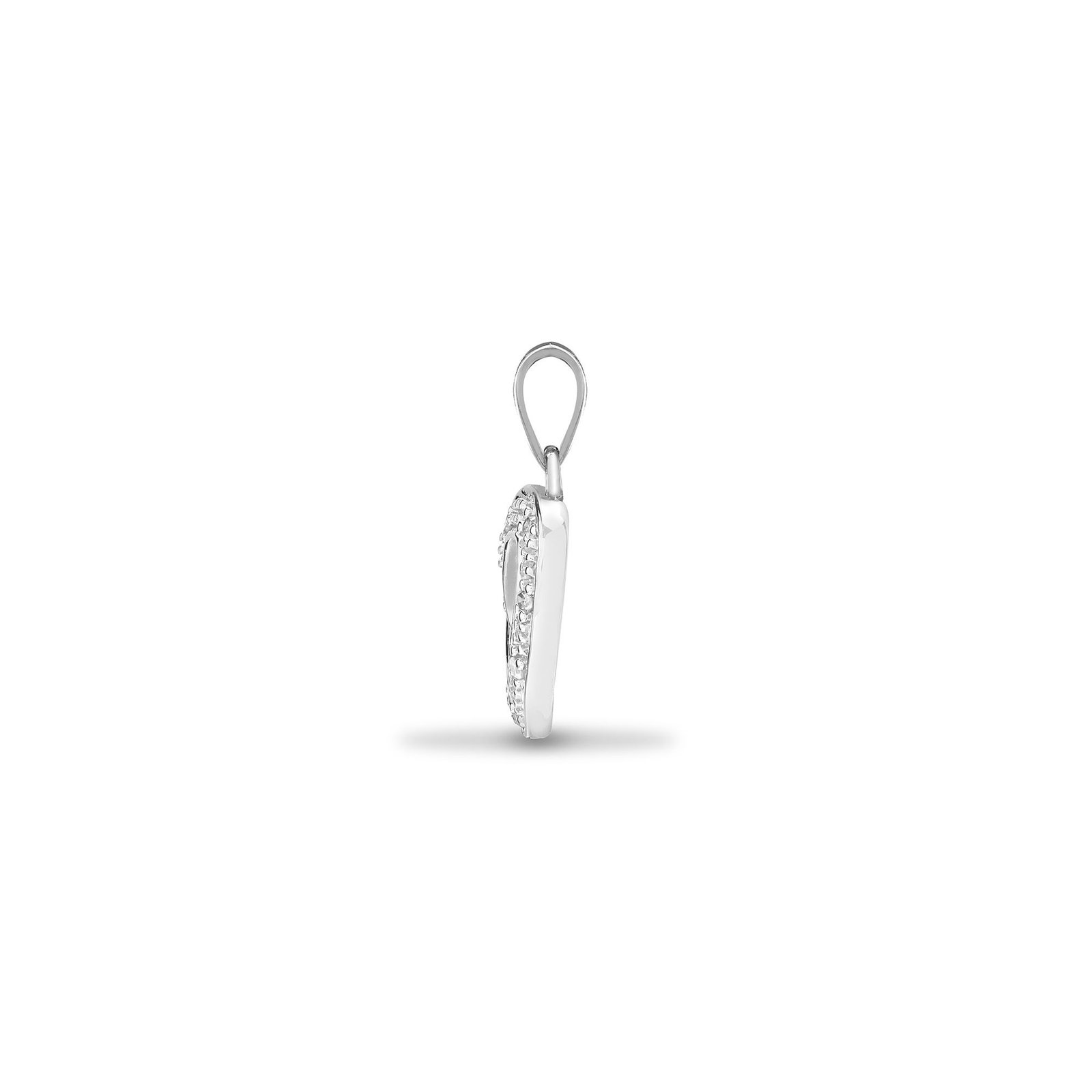 9ct White Gold 0.05ct Natural Diamond Heart Pendant - Image 2