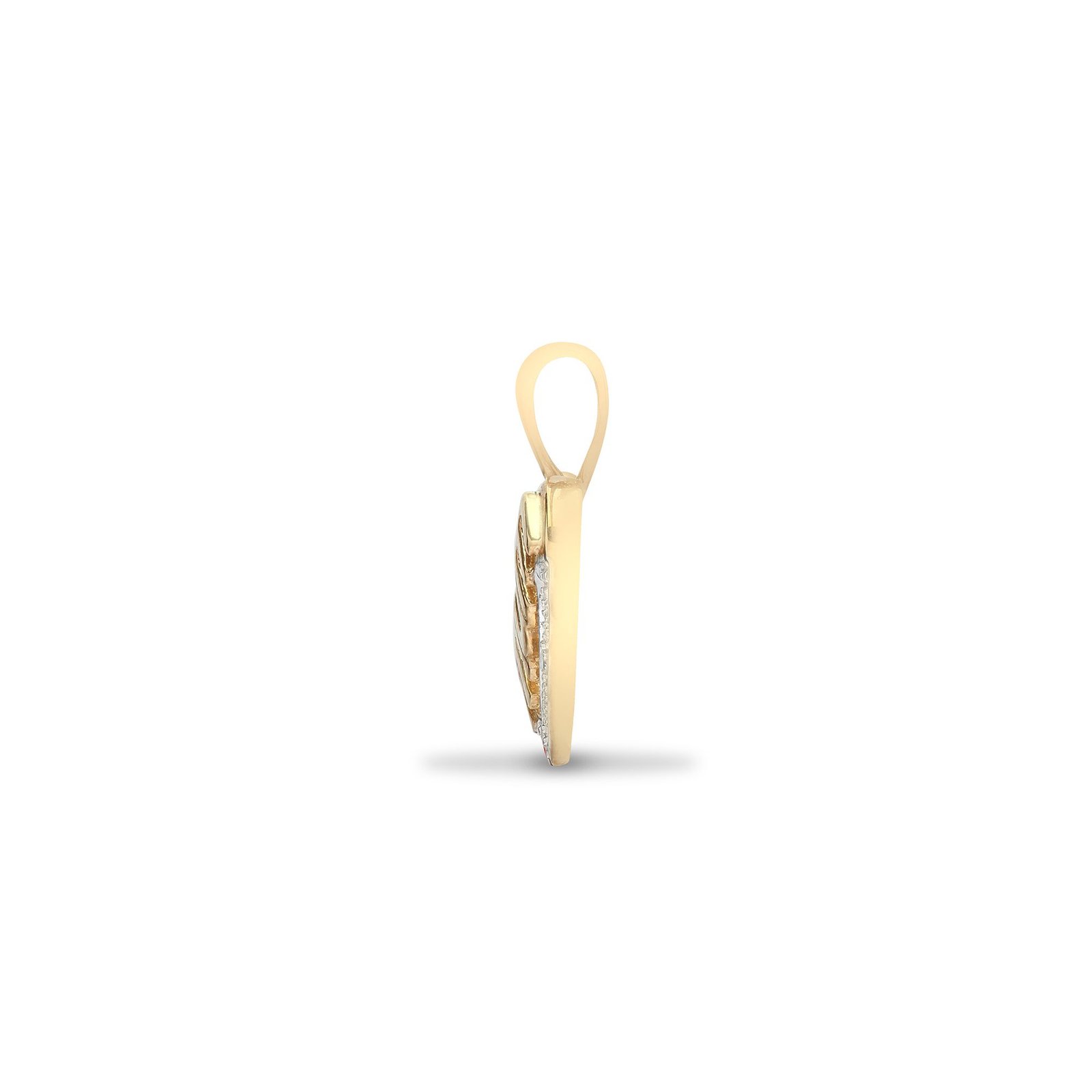9ct yellow gold natural diamond heart / mum pendant alternate view 1