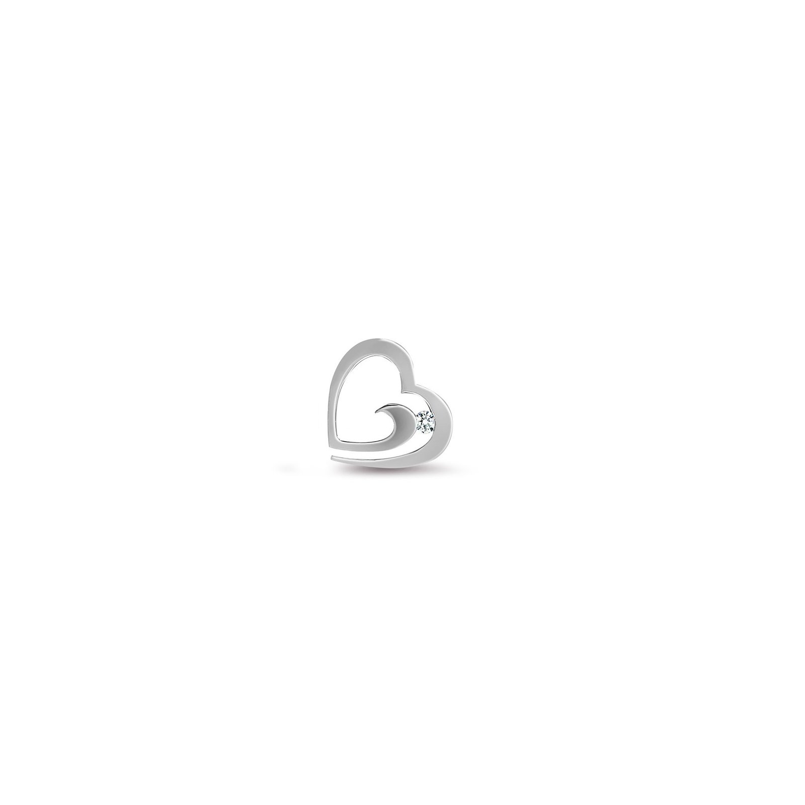 9ct white gold 0.04ct natural diamond heart pendant