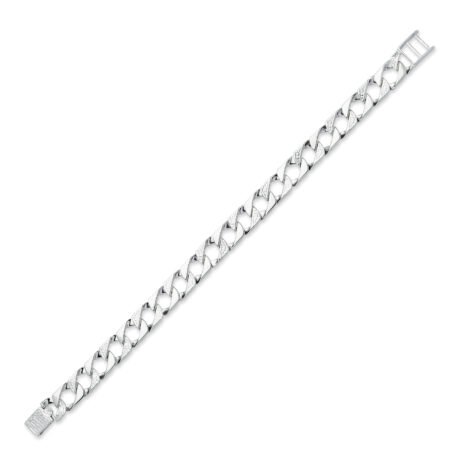 Sterling Silver Lizard Curb Bracelet – 10mm