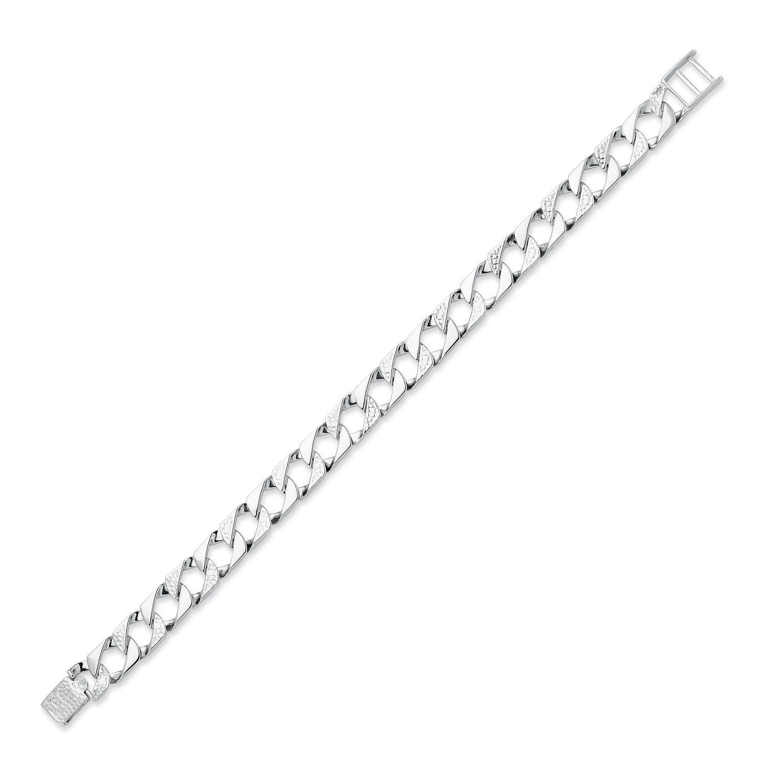 Sterling Silver Lizard Curb Bracelet – 10mm