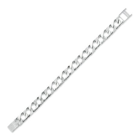 Sterling Silver Lizard Curb Bracelet – 11mm