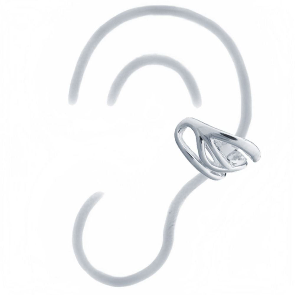 Sterling Silver Pinched Curves Helix Ear Cuff - Image 2