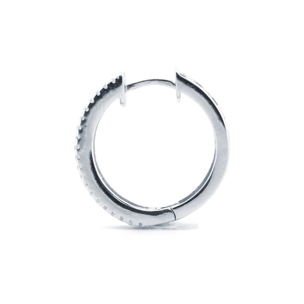Sterling Silver Rainbow Princess CZ Inside-Out Hoop Earrings - Image 3