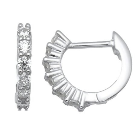 baguette cubic zirconia hoop earrings