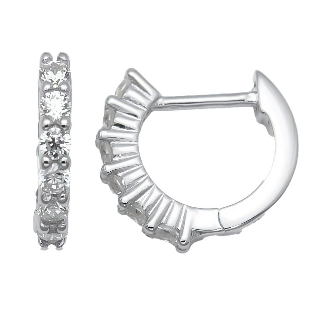baguette cubic zirconia hoop earrings