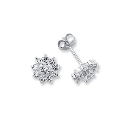 cubic zirconia 10x1 cluster stud earrings