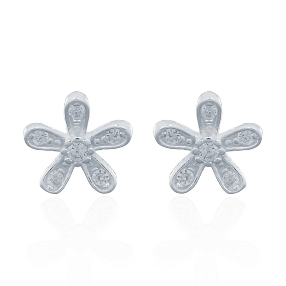 sterling silver cubic zirconia starfish daisy stud earrings