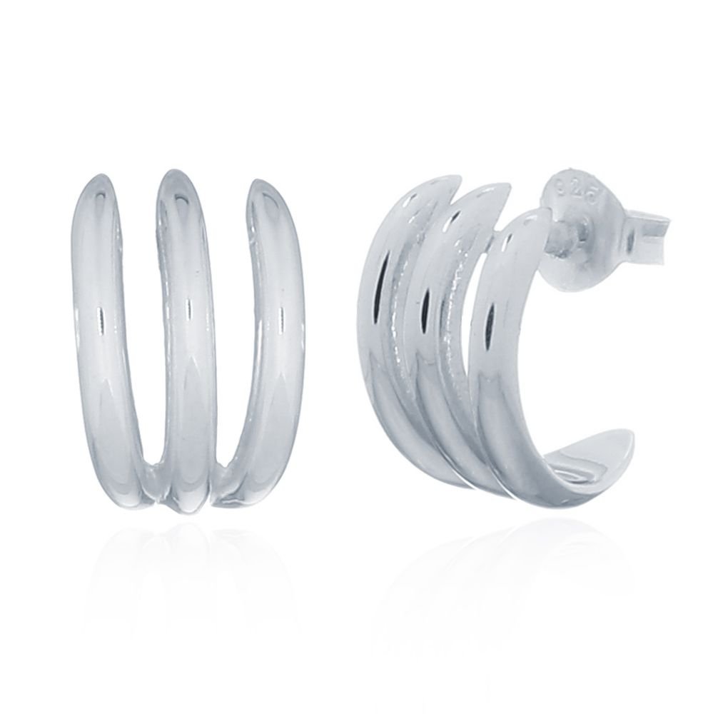 Sterling Silver Banana Bunch Claw Stud Earrings - Image 2