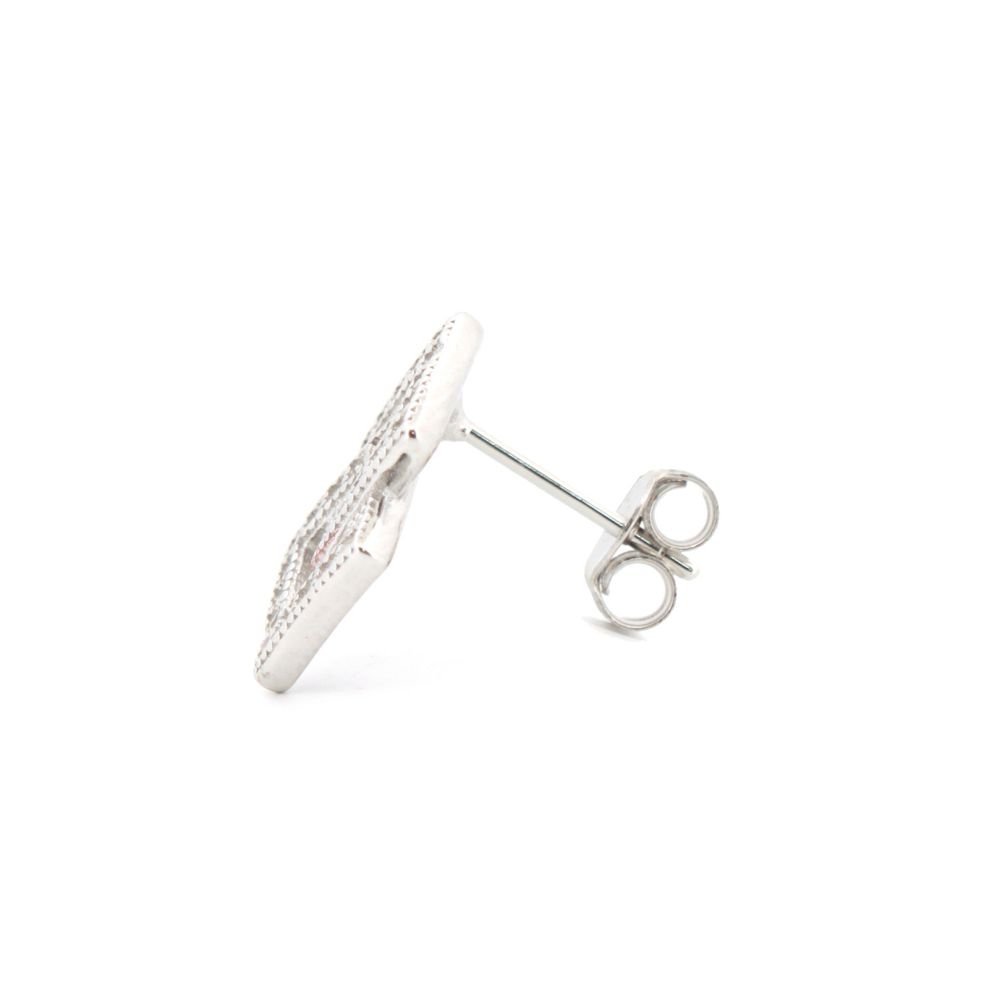 cz interlocking squares stud earrings alternate view 1