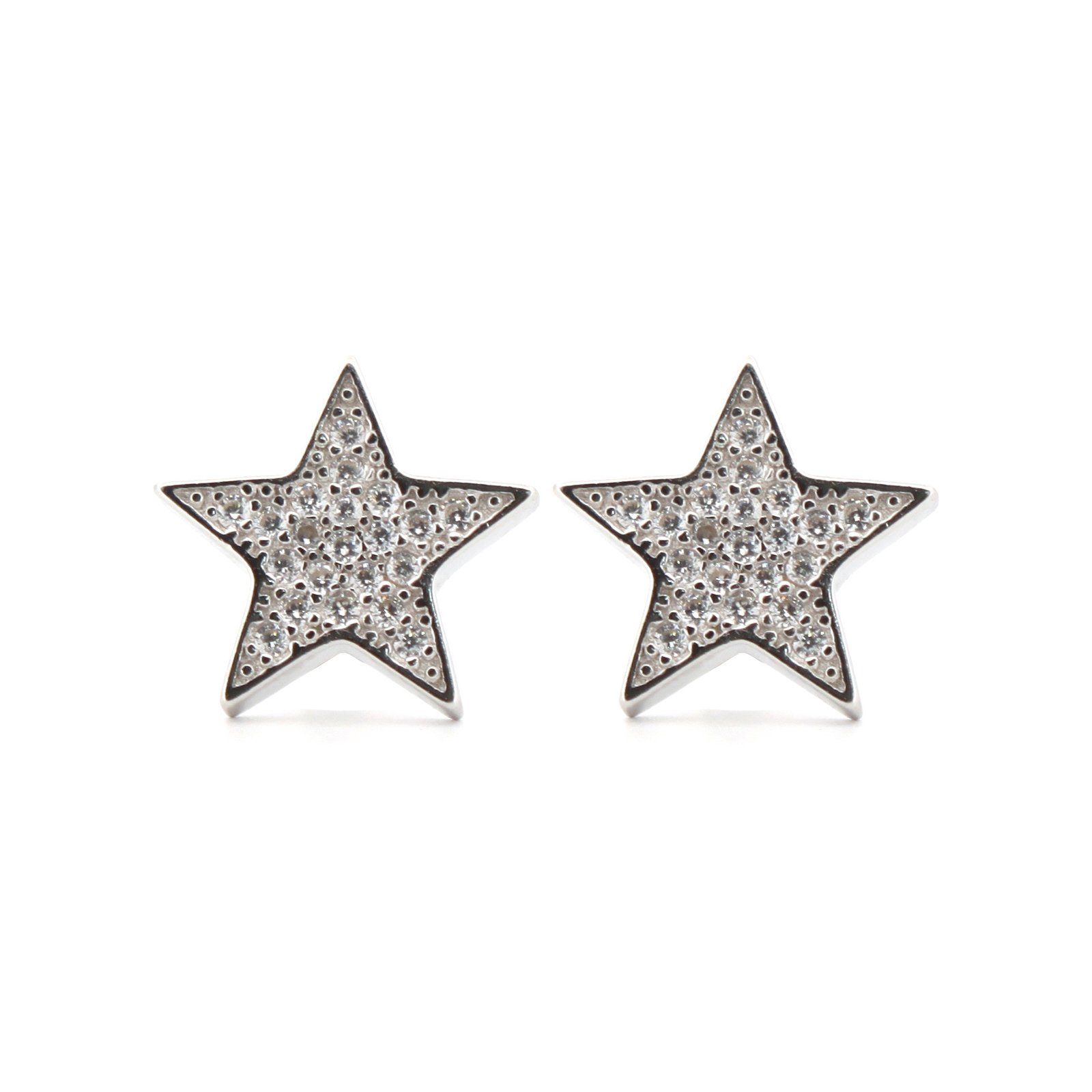 cubic zirconia star stud earrings