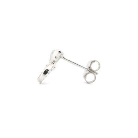 cubic zirconia cat stud earrings side view