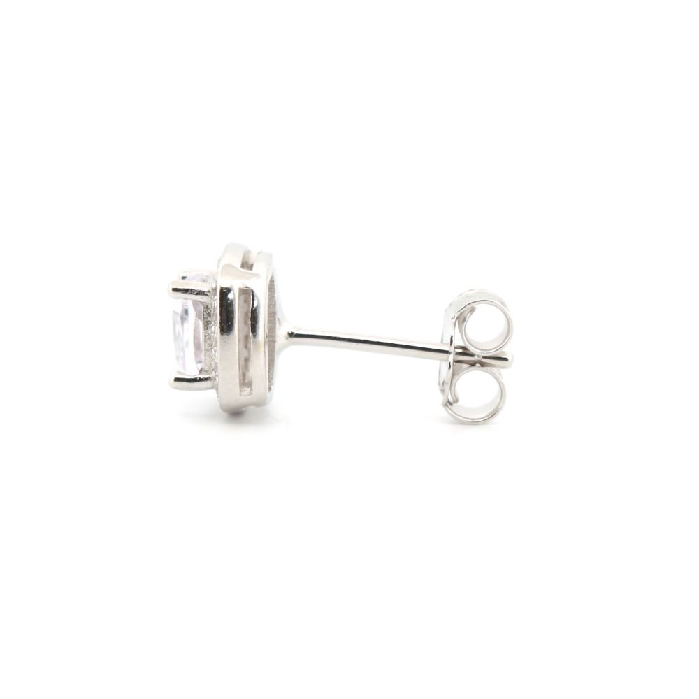 cushion cubic zirconia halo stud earrings alternate view 1