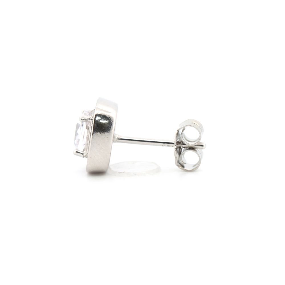 cushion cubic zirconia halo stud earrings – 8.7mm alternate view 1