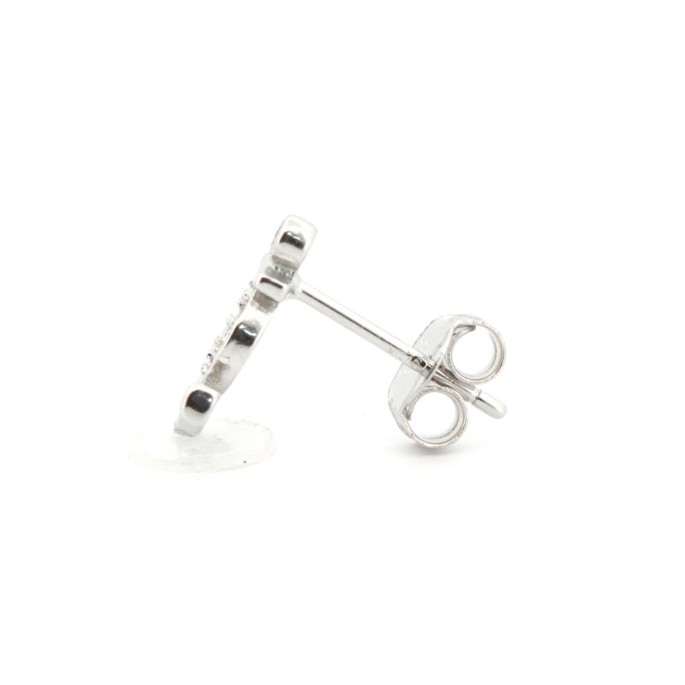 Sterling Silver CZ Anchor & Life Buoy Stud Earrings - Image 2